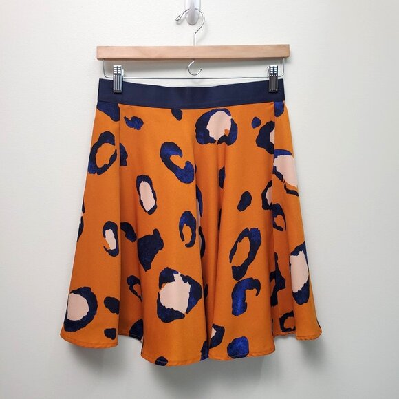 3.1 Phillip Lim Target Leopard Print Skirt Orange Blue Size 8 NWOT Flirty Mini - Picture 11 of 14